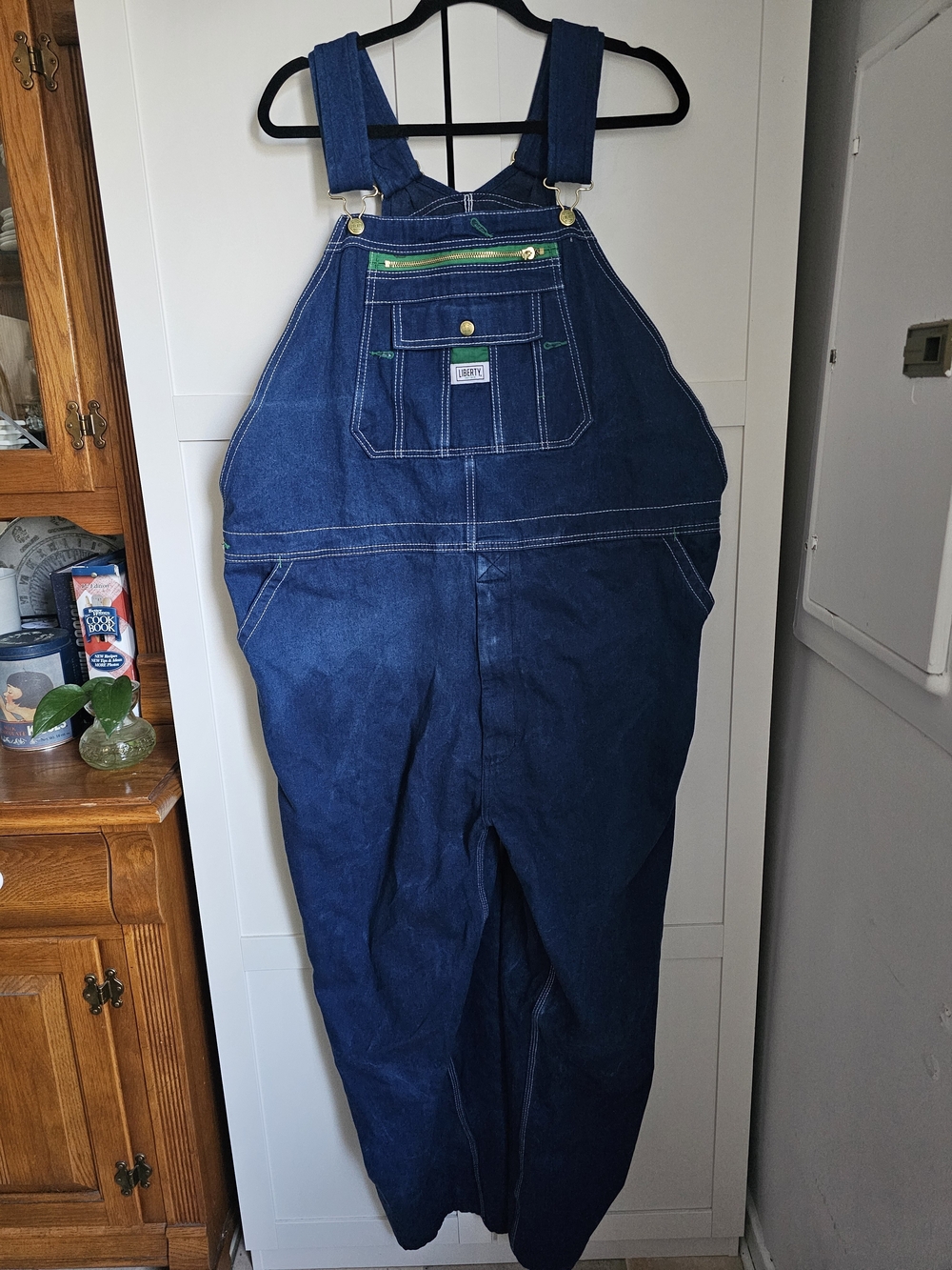 Liberty Men's Denim Bib Overalls 48x30 Blue Cotton Carpenter Workwear Dungarees